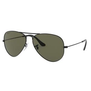 Ray-Ban Polarized Aviator Sunglasses - Black Frame/Black Lens